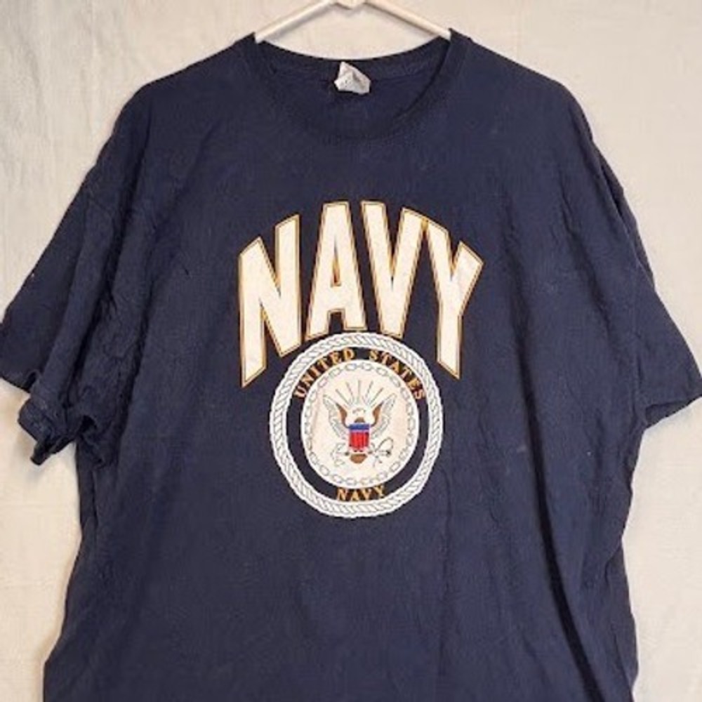 Fruit of the Loom Mens US Navy United States Graphic T-Shirt Navy Blue 2XL